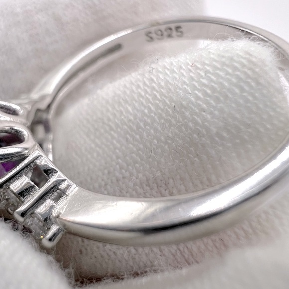 .925 Sterling Silver Rainbow Cz Ring - Picture 11 of 16